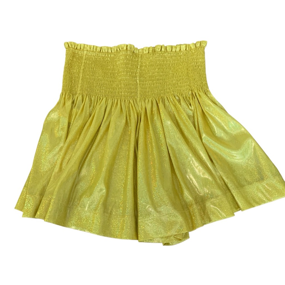 Queen of Sparkles iridescent glitter flowy swing shorts